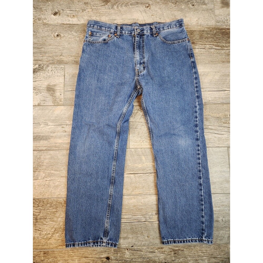 Levi Strauss 505 Men's Size 38x30 Straight Fit Blue Stonewash Jeans Inseam 29"